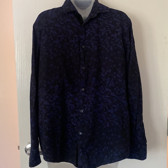 Alfani Platinum 💯 cotton  Men Buttoned Down Shirt - Picture 2 of 5